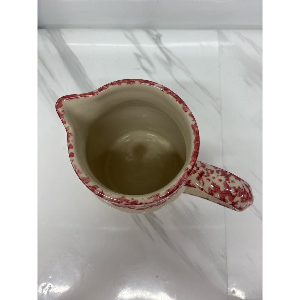 VTG Gerald Henn Roseville Spongeware Pitcher Old Glory Americana Flag Stoneware - Picture 5 of 8
